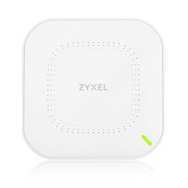 Disco bianco dell’access point ZYXEL NWA50AXPRO montato a soffitto