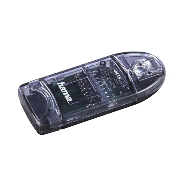 Lettore di schede compatto Hama 6 in 1 con uno slot SD, uno slot microSD e una spina USB diretta