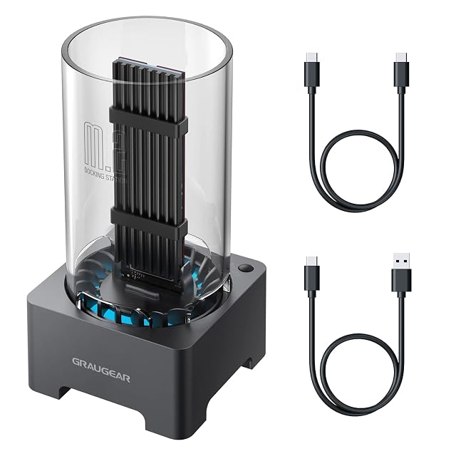 Docking station M.2 GRAUGEAR con uno slot superiore e una ventola di raffreddamento