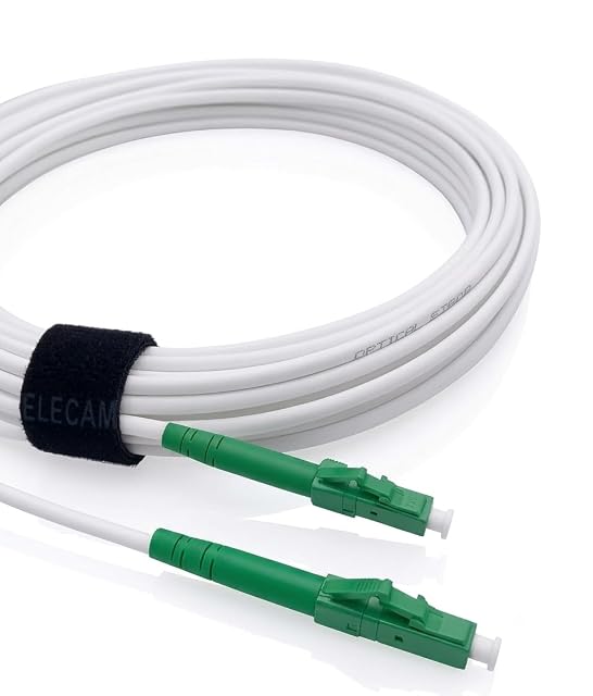 Bretella in fibra simplex lunga Elfcam con connettori LC/APC verdi a entrambi i capi