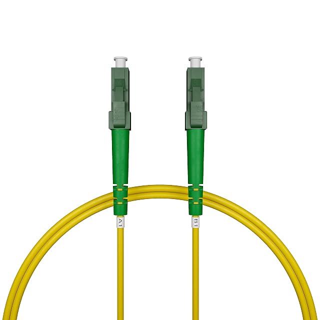 Bretella in fibra simplex gialla nexinex con connettori LC/APC verdi