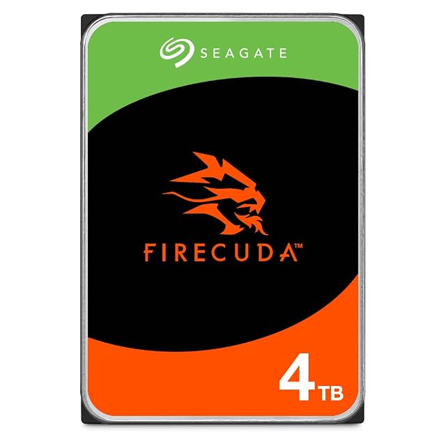 Disco rigido interno Seagate FireCuda da 4 TB in formato 3,5 pollici argentato con un connettore SATA