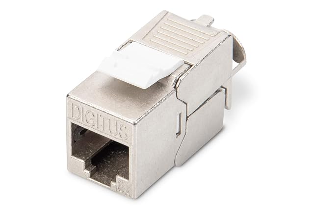 Modulo keystone schermato Cat 6A DIGITUS con presa RJ45 e fermo in plastica