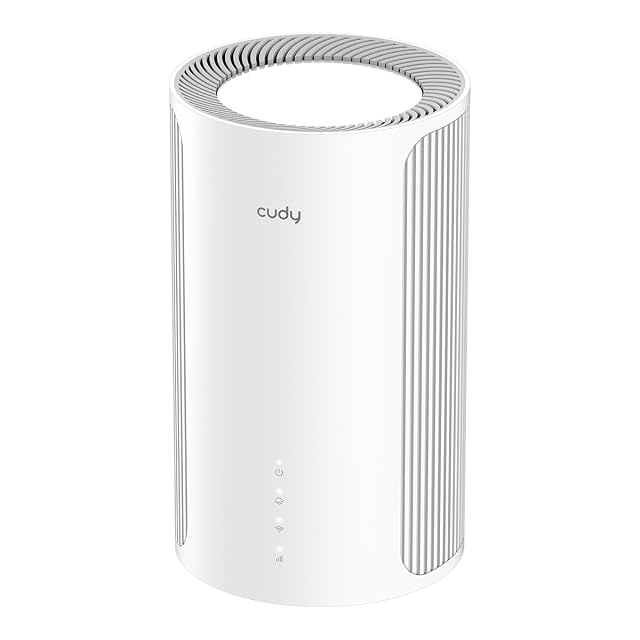 Unità mesh Wi-Fi 7 Cudy M11000 bianca, alta e cilindrica