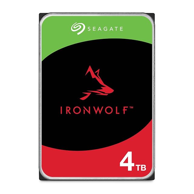 Disco rigido per NAS Seagate IronWolf da 4 TB in formato 3,5 pollici con un connettore SATA