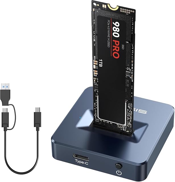 Dock M.2 aperto ACASIS in alluminio con uno slot per l’unità sulla parte superiore