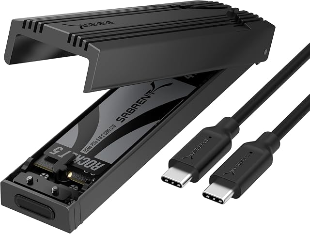 Box per SSD NVMe SABRENT con dissipatore in alluminio e presa USB Type-C
