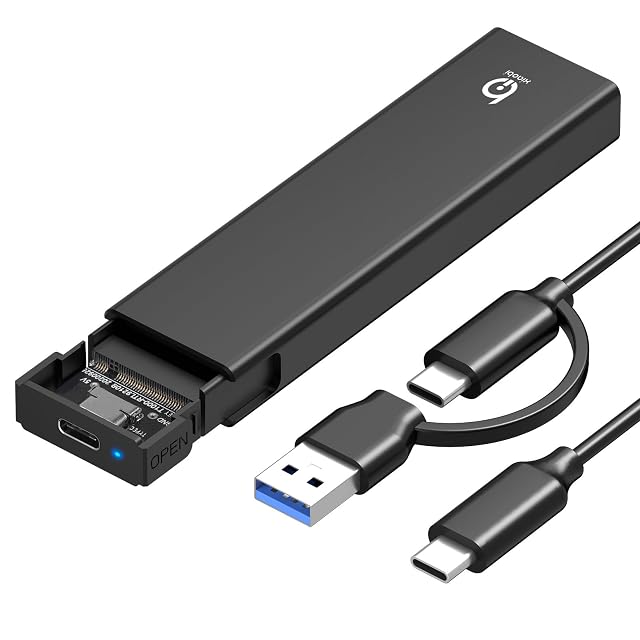 Box Xiaobi in alluminio per SSD M.2 NVMe con chiusura a scatto senza attrezzi e presa USB-C
