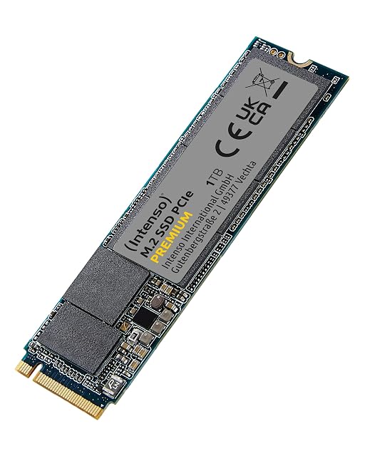 Unità Intenso M.2 SSD PCIe Premium da 1 TB in formato NVMe nella lunghezza 2280