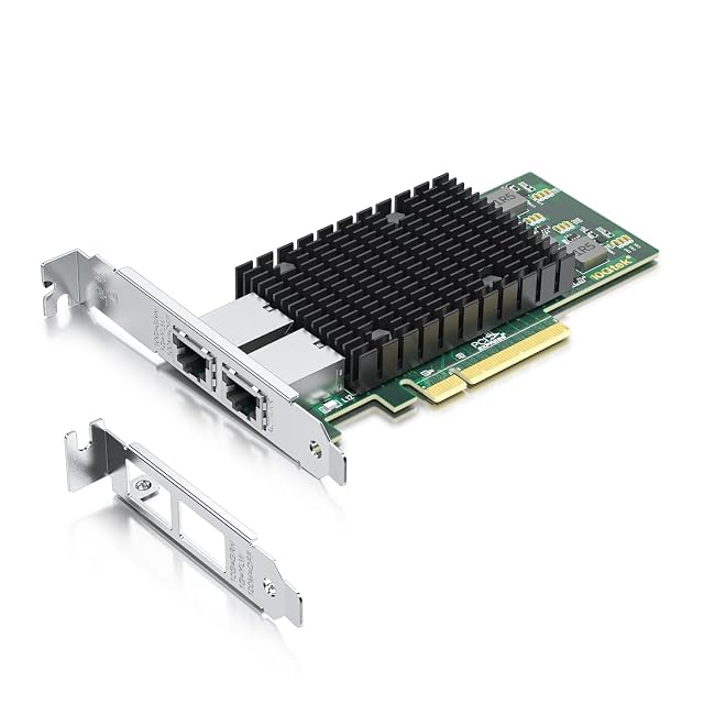 Scheda di rete PCI Express 10GbE 10Gtek a due porte con due prese RJ45 in rame