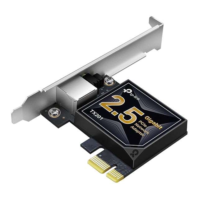 Scheda di rete PCIe TP-Link TX201 con una sola presa RJ45 e una staffa a piena altezza