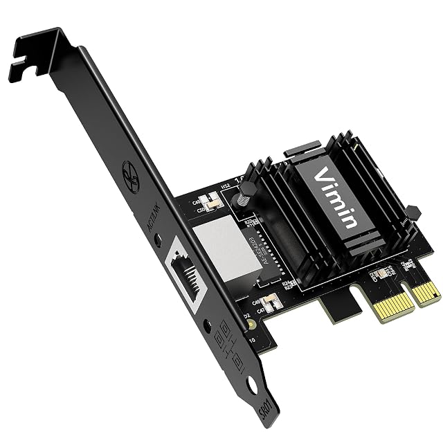 Scheda di rete PCIe VIMIN 2.5G Base-T con una presa RJ45 e un controller Realtek