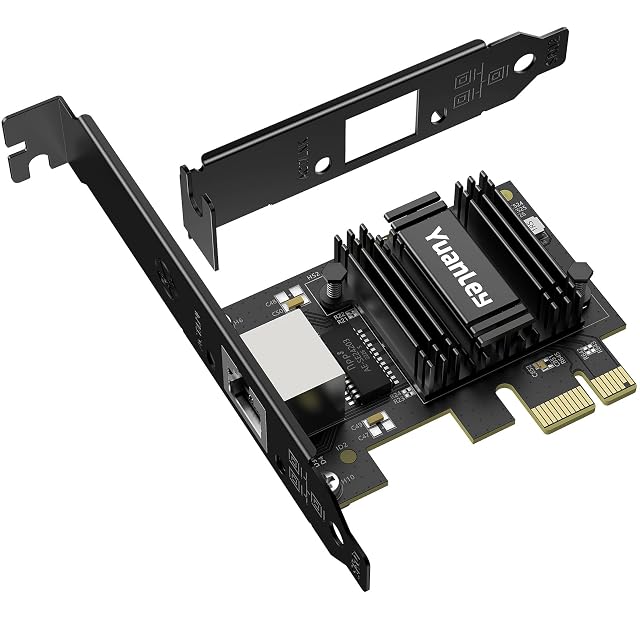 Scheda adattatore Ethernet PCI Express YuanLey da 2,5G con un dissipatore e una presa RJ45