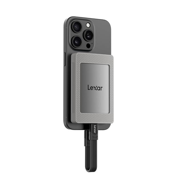 Unità a stato solido portatile Lexar ES4 da 2 TB con custodia in silicone magnetica e anello magnetico