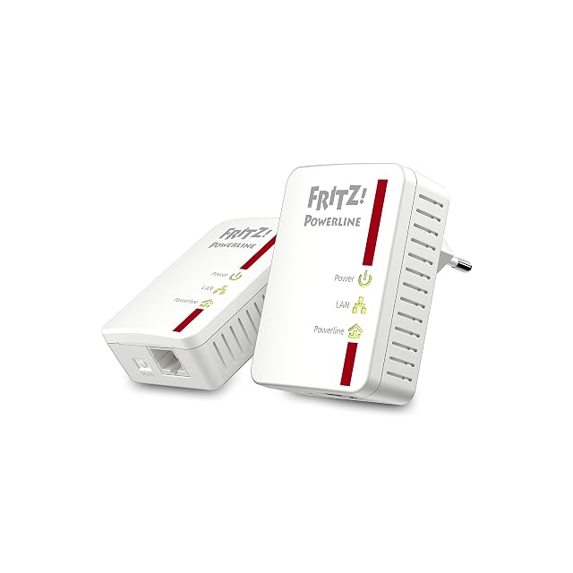Insieme FRITZ!Powerline 510E, due adattatori powerline da innestare con prese Fast Ethernet