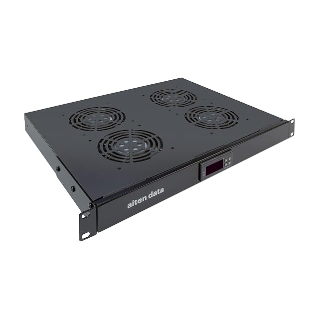 Pannello di ventilazione Aiten Data nero da 19 pollici 1U con quattro ventole e display digitale