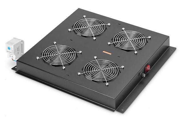 Modulo di ventilazione da tetto DIGITUS nero a quattro ventole per armadio di rete