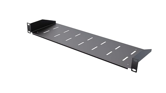 Ripiano da rack Stalflex nero forato da 19 pollici 1U