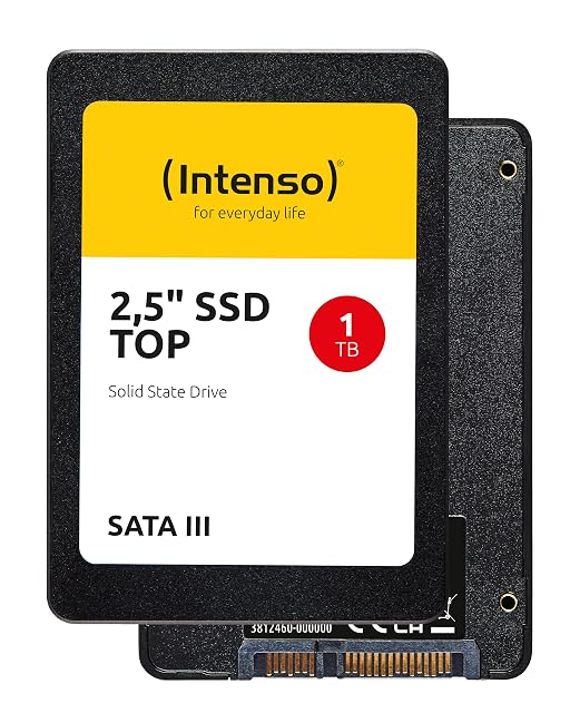 Unità a stato solido interna SATA Intenso Top da 1 TB in formato 2,5 pollici, nera