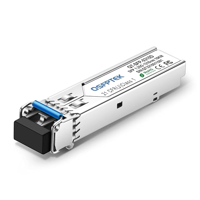 Ricetrasmettitore SFP gigabit QSFPTEK con porta ottica LC duplex e corpo metallico