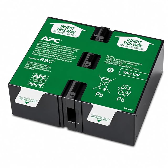 Cartuccia batteria di ricambio ermetica APC APCRBC123 nella sua confezione APC