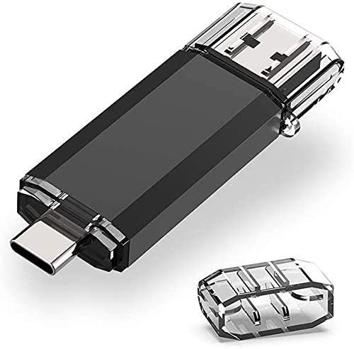 Chiavetta RAOYI nera a doppia interfaccia da 128 GB con spina USB Type-A a un’estremità e Type-C all’altra