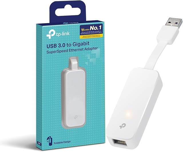 Adattatore da USB 3.0 a Ethernet gigabit TP-Link UE300 con spina metallica ripiegabile