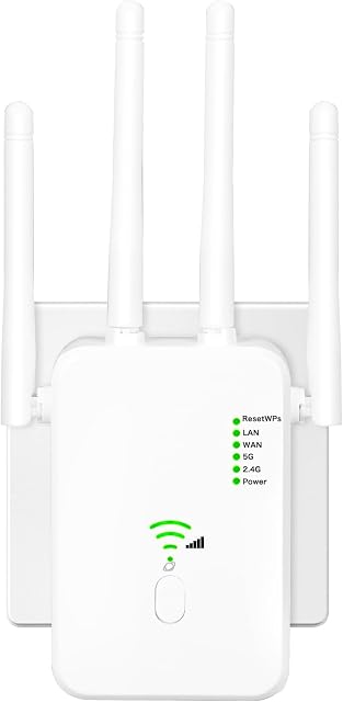 Ripetitore senza fili dual band Bfhdbdt bianco con quattro antenne esterne