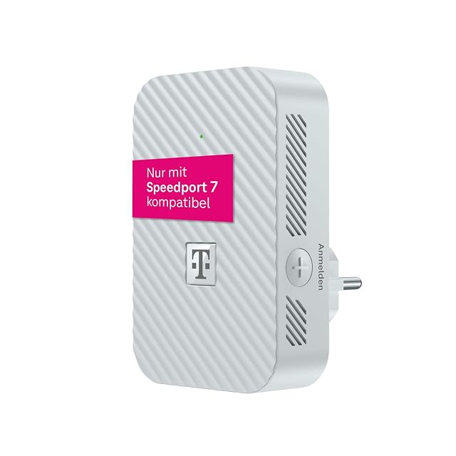 Ripetitore Telekom Speedport 7 bianco verticale con logo magenta