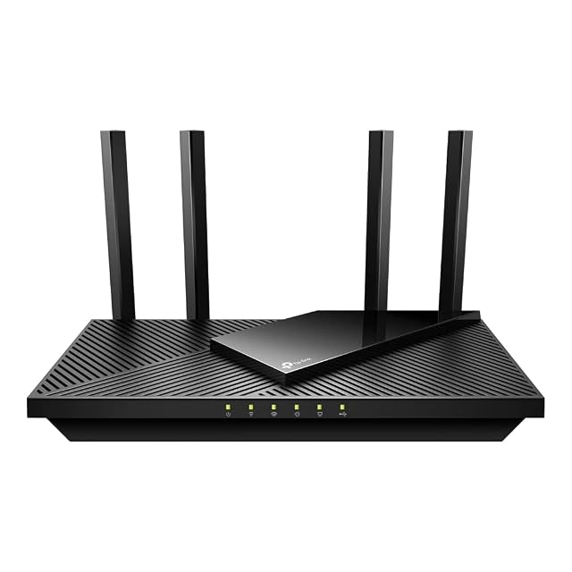 Router TP-Link Archer AX55 nero piatto con quattro antenne esterne alzate